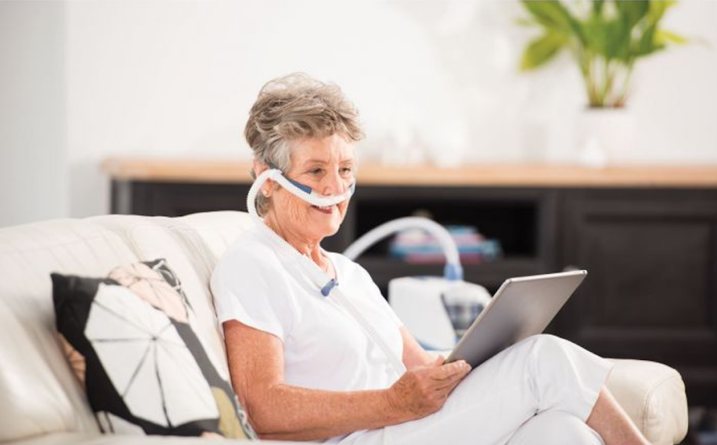 Woman Using nasal cannula