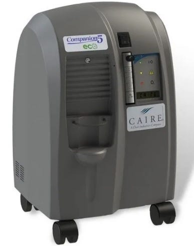 Caire Companion 5 Stationary Oxygen Concentrator Bundle